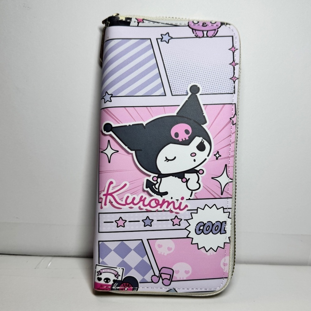 Pink and White Kuromi zipper wallet NWT Hello Kitty Friends